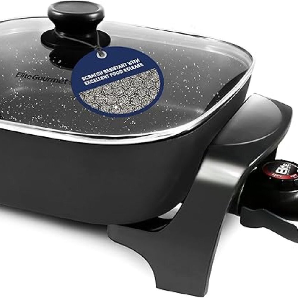 Elite Gourmet EG6201 Extra Deep 12"x12"x3.2" (7.5Qt.) Scratch Resistant Dishwash